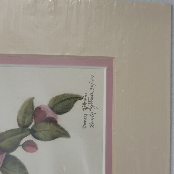 Nancy Zittrain Bluebird With Flowers Print With Mat SIGNED NUMBERED - Picture 2 of 16